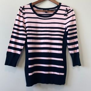 By & By Pink and Black Stripped Sweater
